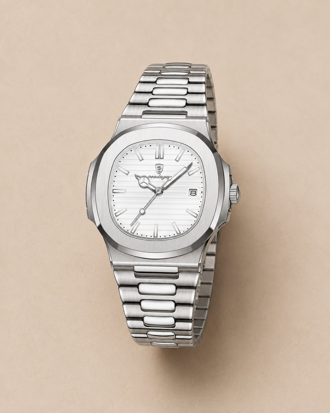 Lucerne Steel Watch in Pearl White packshot