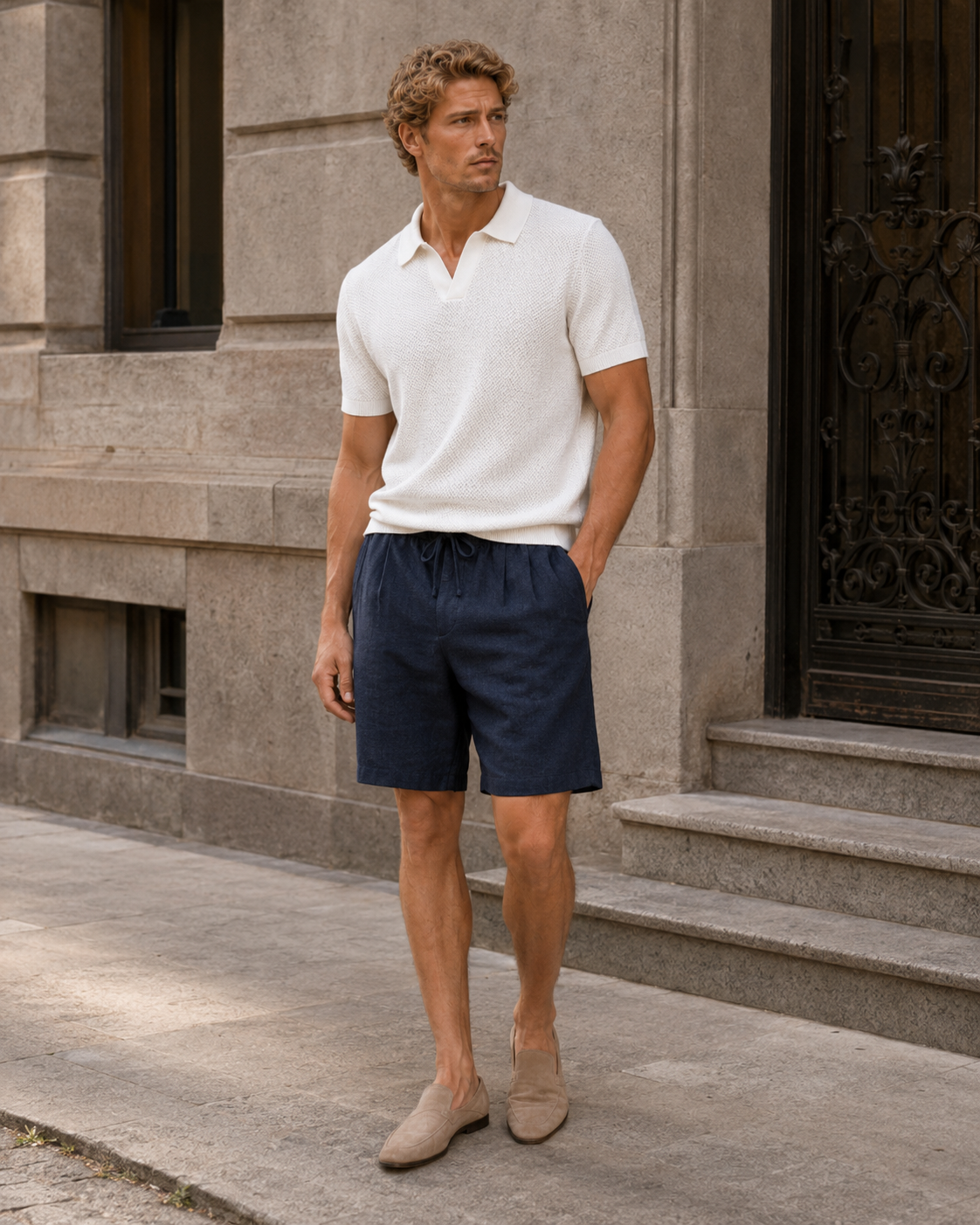 Short en lin Monaco