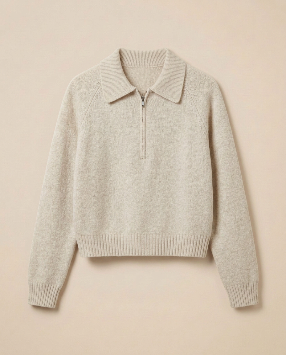 Verbier Half-Zip Sweater in Oatmeal packshot